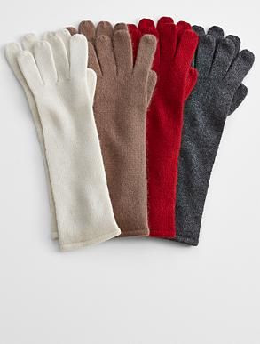 women's cashmere gloves-ivory