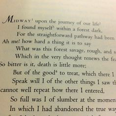 ... of the best intros into a book. (The Inferno, Dante Alighieri) More