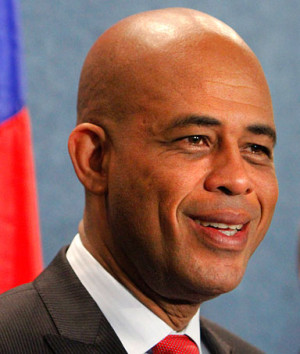 Haiti's President-elect Michel Martelly speaks at the National Press ...