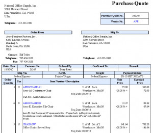 Purchase Order – Print Purchase Quote