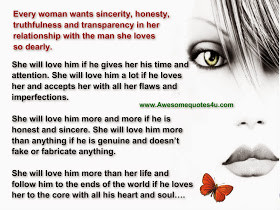 Women Want Honesty In Relationships.