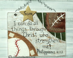 Sports Sign Athlete Baseball Footba ll Scripture Bible Verse ...