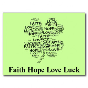 Four Leaf Clover Meaning: Hope, Faith, Love, Luck Postcard
