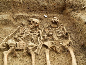 PHOTO: The man and woman were buried together in the same grave with ...