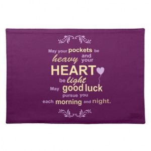 Irish Abundance Happiness and Good Luck Blessing Placemat