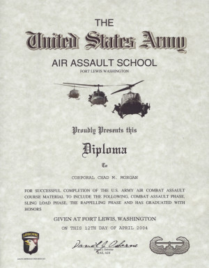 Air Assault School Certificate
