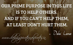 ... And if you can’t help them, at least don’t hurt them. ~ Dalai Lama