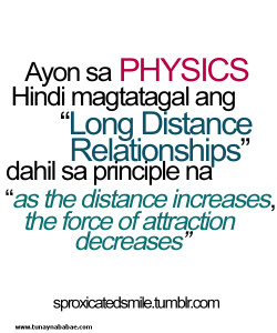 ... The Force Of Attraction Decreases - Long Distance Relationship Quote