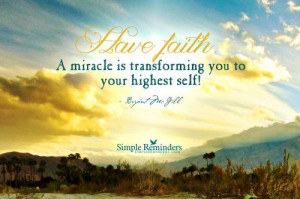 Miracle is Transforming Your Life