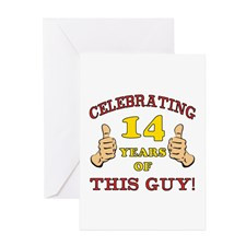 Funny 14th Birthday For Boys Greeting Card for