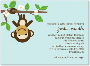 Monkeying Around Baby Shower Invitation