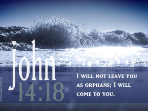 John 14:18 Bible Verses With Ocean Wave Picture HD Wallpaper