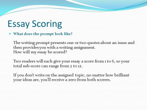 Essay Scoring What does the prompt look like? The writing prompt ...