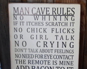 MAN CAVE Rules - Subway Art Wall Ha nging - board ...