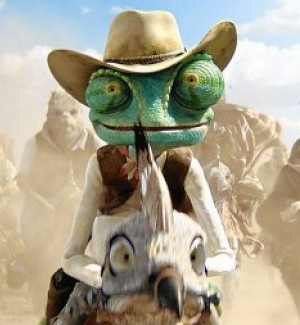 Johnny Depp as Rango, a pet chameleon turned sheriff in ''Rango ...