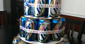 Beer Cake – in groom's room as a surprise! PBR of course ;)