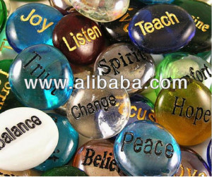 View Product Details: Colored Inspirational Engraved glass word stones ...