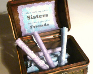 Sister Scrolls! Wood Chest of 21 heartfelt quotes about sisters! A ...