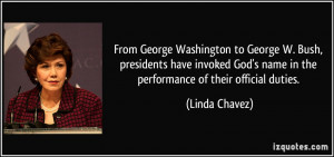 ... God's name in the performance of their official duties. - Linda Chavez