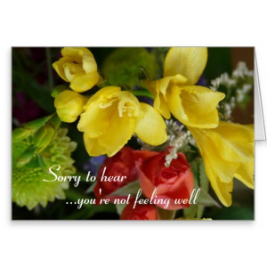 Wishing you a speedy recovery- pretty flowers card