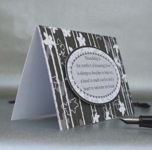 Mini Friendship Card - Black and White, Friendship quote - Handmade