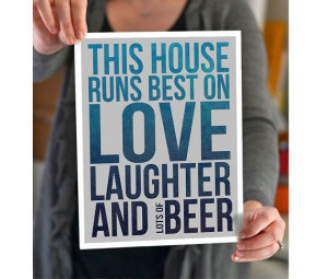 Modern Quote This House Runs Best on Love Laughter by EmbieOnline, $15 ...