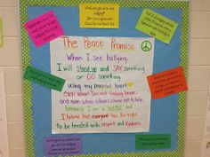 Peace Promise for a bullying and bystanders bulletin board More