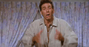 Reaction GIF: why?, Cosmo Kramer, Seinfeld