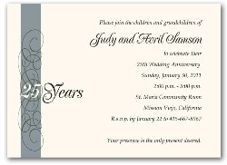 surprise 25th anniversary invitation