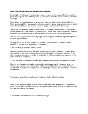 Free Instant Auto Insurance Quotes