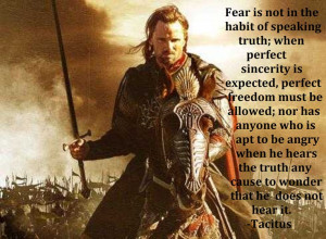 Seek truth. Speak truth. Tacitus quote.