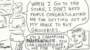 When Shopping with a Paratriathlete - comic by Joe Chiappetta