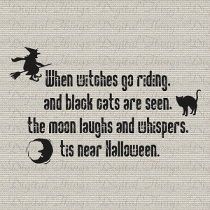 Halloween Witch Black Cat Quote Typography by DigitalThings, $1.00
