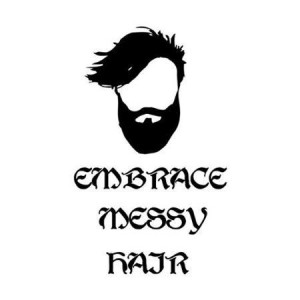 New Hair Salon Vinyl Wall Decal Embrace Messy Hairs Quote Man Design ...