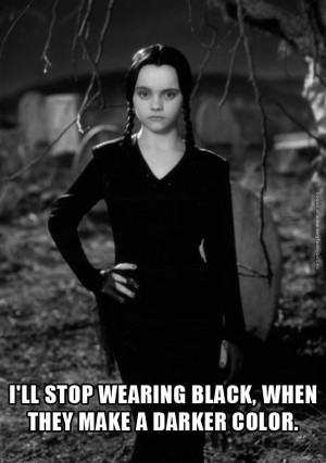 Wednesday Addams loves to wear black