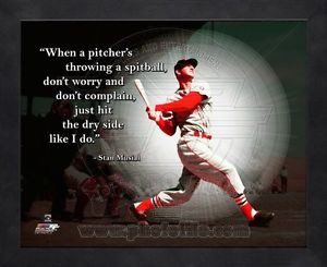 Stan-Musial-St-Louis-Cardinals-8x10-Black-Wood-Framed-Pro-Quotes-Photo