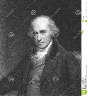 James Watt (1736-1819) on engraving from the 1850s. Scottish inventor ...