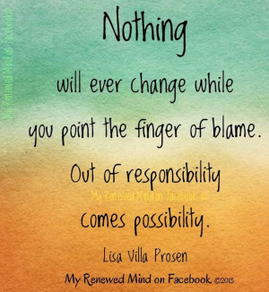 Out of responsibility comes possibility