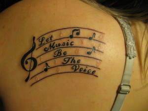Stars and Music Notes Tattoos