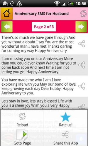 ... - Captura de pantalla de Wedding Anniversary Quotes SMS para Android