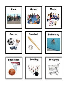 Community Activities Visual Aid Helpers. Autism Picture Cards. via www ...