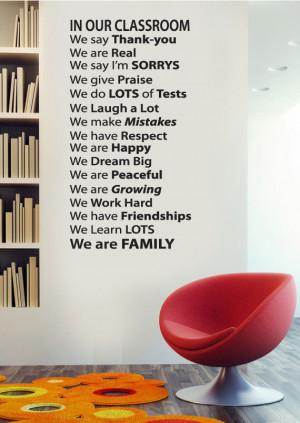 Wall Decal quote - In Our classroom - Vinyl Wall Art Quote