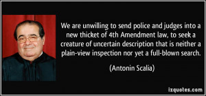 ... plain-view inspection nor yet a full-blown search. - Antonin Scalia