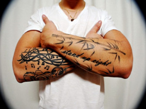 ... Meaningful Tattoo Words » Cool Tribal Words Tattoo On Forearms Image