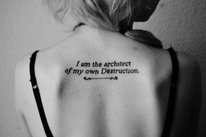 Quotes Tattoo Font for Girls on Upper Back