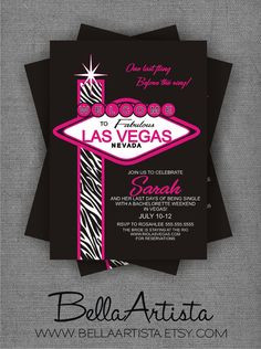 Welcome to Las Vegas Bachelorette Party Invitation, 21st Birthday ...