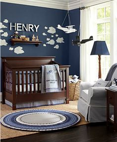 Clouds in the sky - dark blue/navy walls with puffy painted white ...