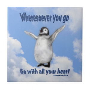 Penguin Inspirational Confucius Quote Tile
