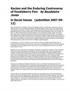 docstoc.comRacism and the Enduring Controversy of Huckleberry Finn by
