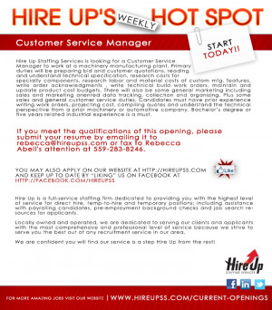 Customer Service Manager